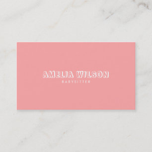 Pastel Pink and Mint Babysitter Nanny Business Card