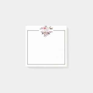 Pastel pink and purple floral personalised   post-it notes