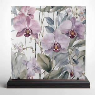 Pastel Pink and Purple Lavender Orchid Blooms Tile