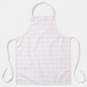 Pastel Pink And Rose Quartz Pink Gingham Pattern Apron