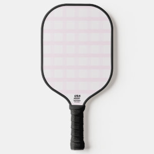 Pastel Pink And Rose Quartz Pink Gingham Pattern Pickleball Paddle