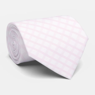 Pastel Pink And Rose Quartz Pink Gingham Pattern Tie