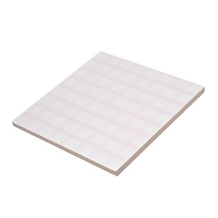 Pastel Pink And Rose Quartz Pink Gingham Pattern  Tile