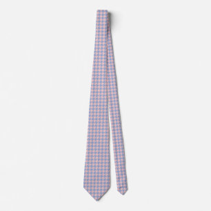 Pastel Pink and Sky Blue houndstooth Tie