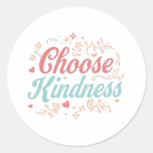 Pastel Pink and Teal Inspirational Message Classic Round Sticker