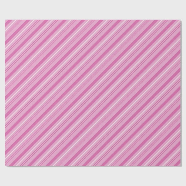 Pastel Pink and White Candy Cane Stripes Wrapping Paper (Flat)