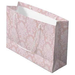 Pastel Pink and White Damask Large Gift Bag