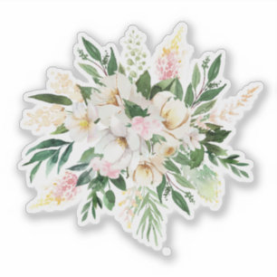 Pastel pink and white flowers bouquet