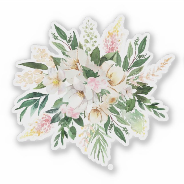 Pastel pink and white flowers bouquet (Front)