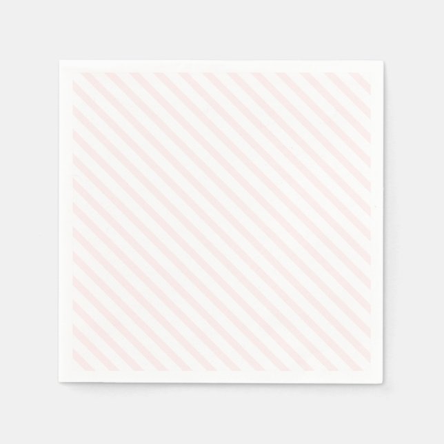 Pastel Pink And White Striped  Napkin (Front)