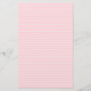 Pastel Pink and White Striped Stationery Paper