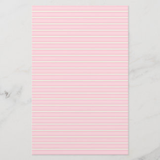 Pastel Pink and White Striped Stationery Paper