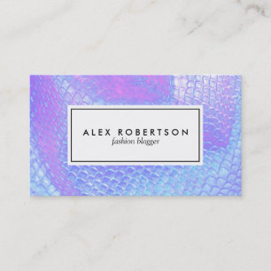 Pastel pink, aqua and lilac mermaid scale fabric business card