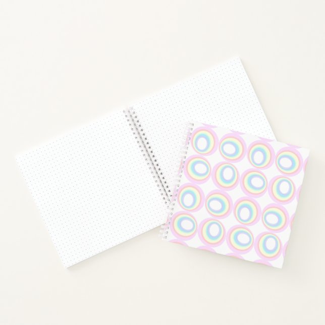Pastel Pink Aqua Yellow Rainbow Circles Journal (Inside)