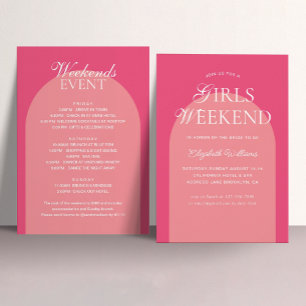 Pastel Pink Arch Girls Weekend Bachelorette Party Invitation