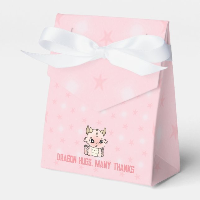 Pastel pink baby dragon  favour box (Front Side)