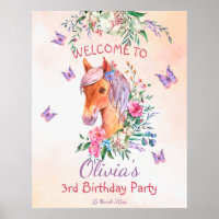 Pastel pink baby horse girls birthday party