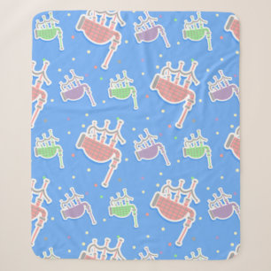 pastel pink bagpipes sherpa blanket
