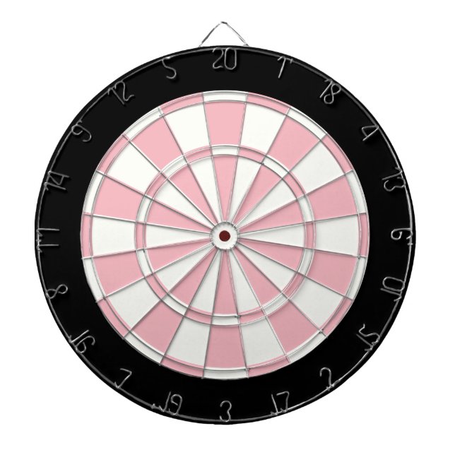 Pastel Pink Black And White Dartboard (Front)