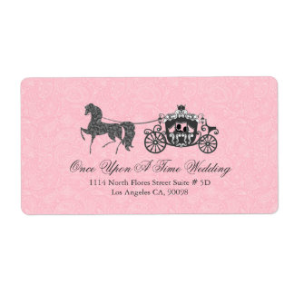 Pastel Pink & Black Wedding Horse & Carriage
