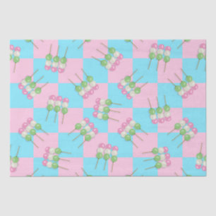 Pastel Pink Blue Chequered Dango Tissue Paper
