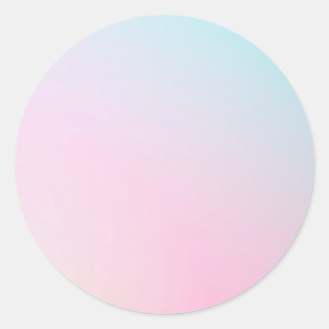 Pastel Pink Blue Gradient Custom Trendy Classic Round Sticker (Front)