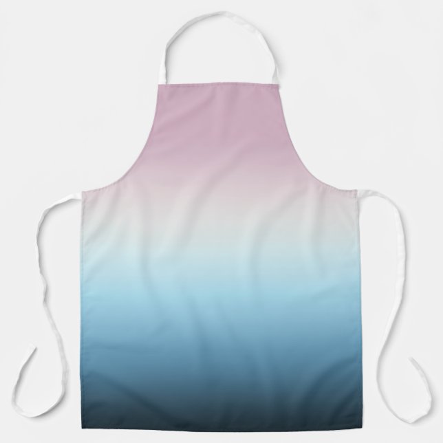 Pastel Pink & Blue Gradient Indigo Rose Ombre    Apron (Front)
