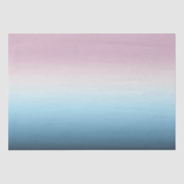 Pastel Pink & Blue Gradient Indigo Rose Ombre   Tissue Paper (Front)