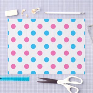 Pastel Pink Blue Polka Dot Pattern Tissue Paper