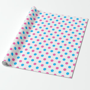 Pastel Pink Blue Polka Dot Pattern Wrapping Paper