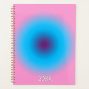 Pastel Pink & Blue Radial Ombre Gradient Custom Planner