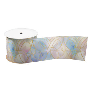 Pastel Pink Blue Satin Ribbon