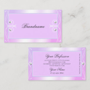Pastel Pink Blue Sparkle Diamonds Ornate Ornaments Business Card