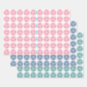 Pastel Pink Blue Teal Green Swirl Wrapping Paper Sheet