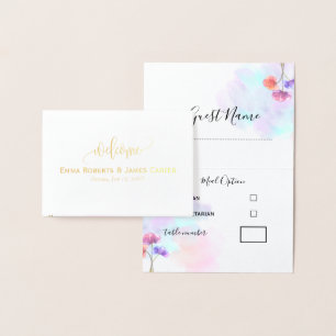 Pastel Pink Blue Wedding Place Cards