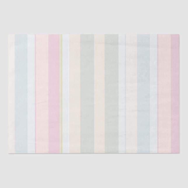 Pastel Pink Blue Wide Stripe Tissue Paper (Front)