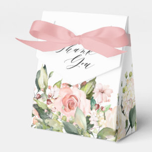 Pastel Pink Blush Rose Floral Botanical Wedding Favour Box