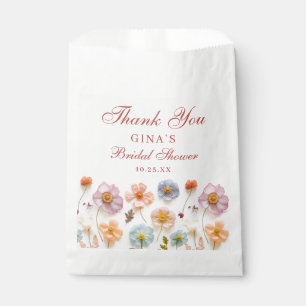 Pastel Pink Bohemian Wildflower Bridal Shower Favour Bags