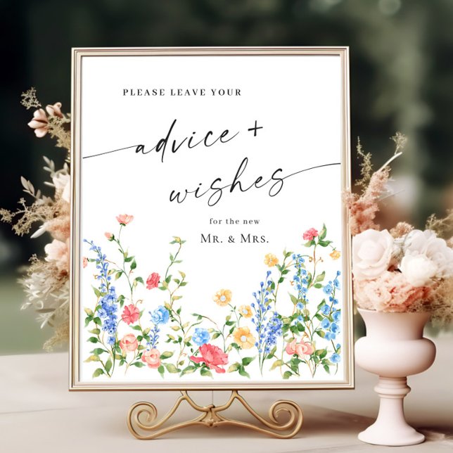 Pastel Pink Bohemian Wildflowers Advice & Wishes Poster (Creator Uploaded)