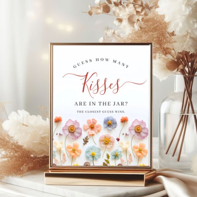 Pastel Pink Bohemian Wildflowers Bridal Shower Poster (Creator Uploaded)