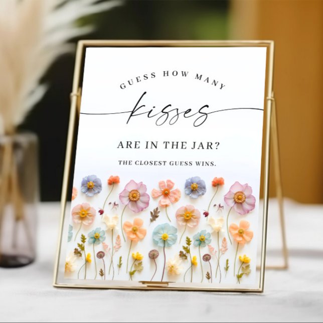 Pastel Pink Bohemian Wildflowers Bridal Shower Poster (Creator Uploaded)