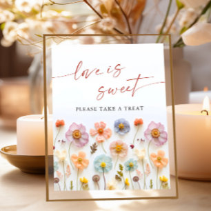 Pastel Pink Bohemian Wildflowers Date Night Ideas Poster