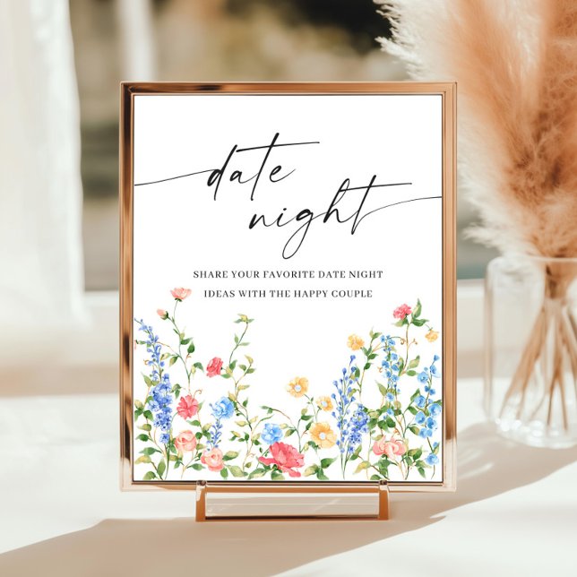 Pastel Pink Bohemian Wildflowers Date Night Ideas Poster (Creator Uploaded)
