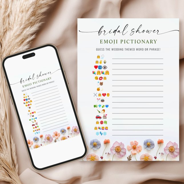 Pastel Pink Boho Wildflowers Bridal Game Card (Creator Uploaded)