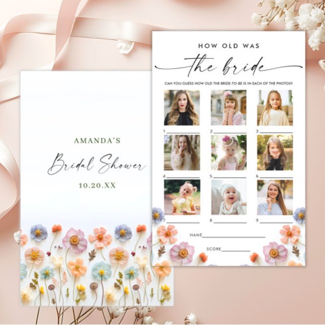 Pastel Pink Boho Wildflowers Bridal Shower Game (Creator Uploaded)