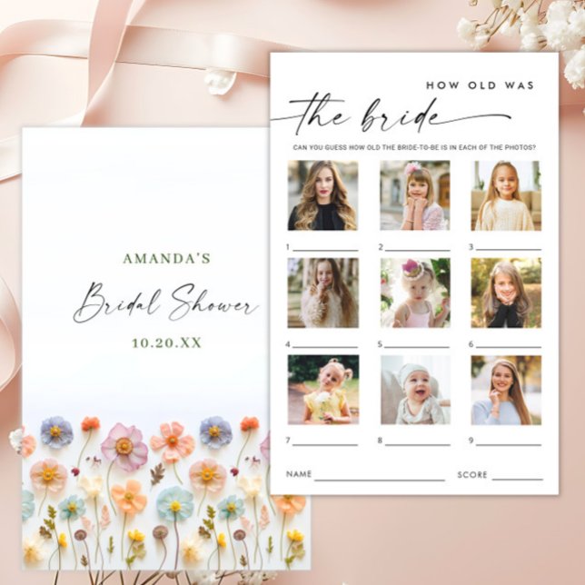 Pastel Pink Boho Wildflowers Bridal Shower Game (Creator Uploaded)