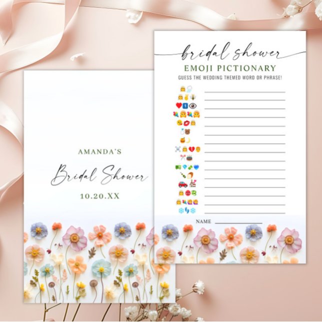 Pastel Pink Boho Wildflowers Bridal Shower Game (Creator Uploaded)