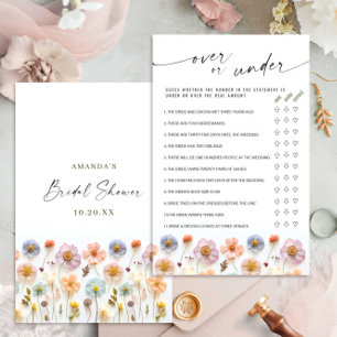 Pastel Pink Boho Wildflowers Bridal Shower Game