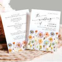 Pastel Pink Boho Wildflowers Wedding Details