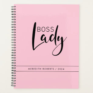Pastel Pink Boss Lady Logo Personalised Planner